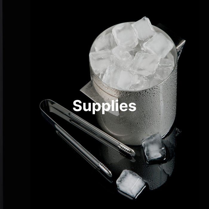 Essential hotel supplies including luggage racks, housekeeping carts, and in-room amenities that support operations.